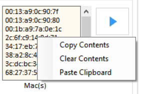 Manage the MAC table for paste, copy and clear